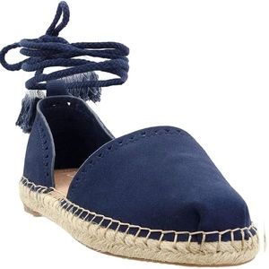 EUC TOMS Womens Katalina Espadrille Slip On Flats Lace Up Size 10